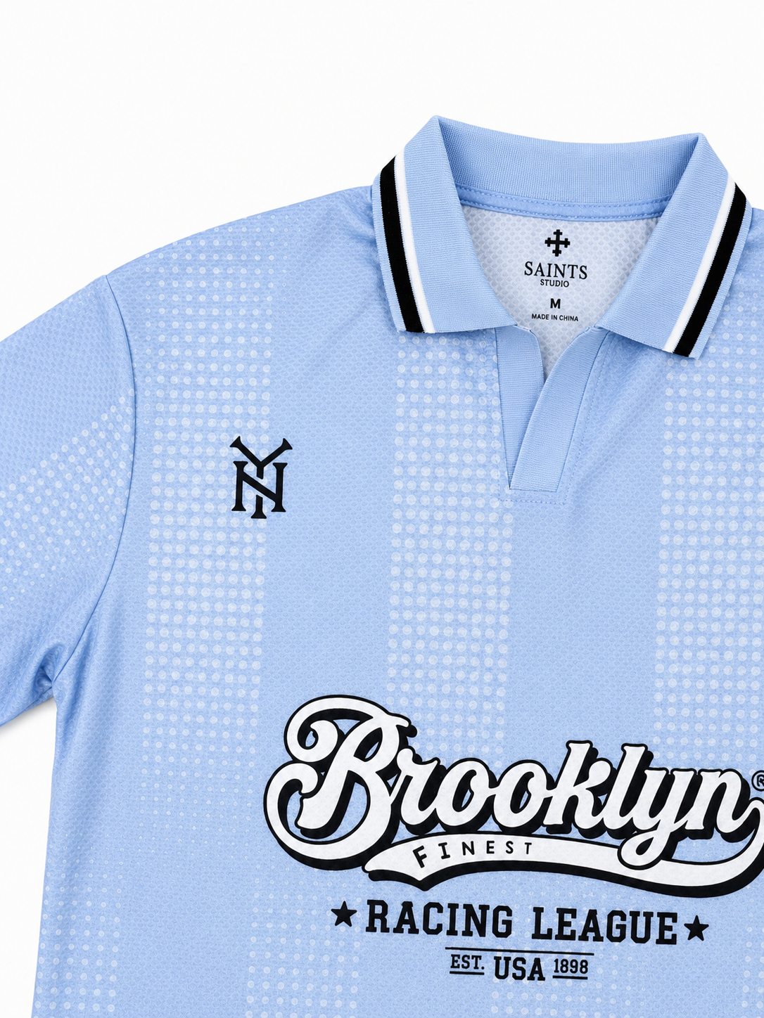 Vintage Racing Polo Shirt-Light Blue size M