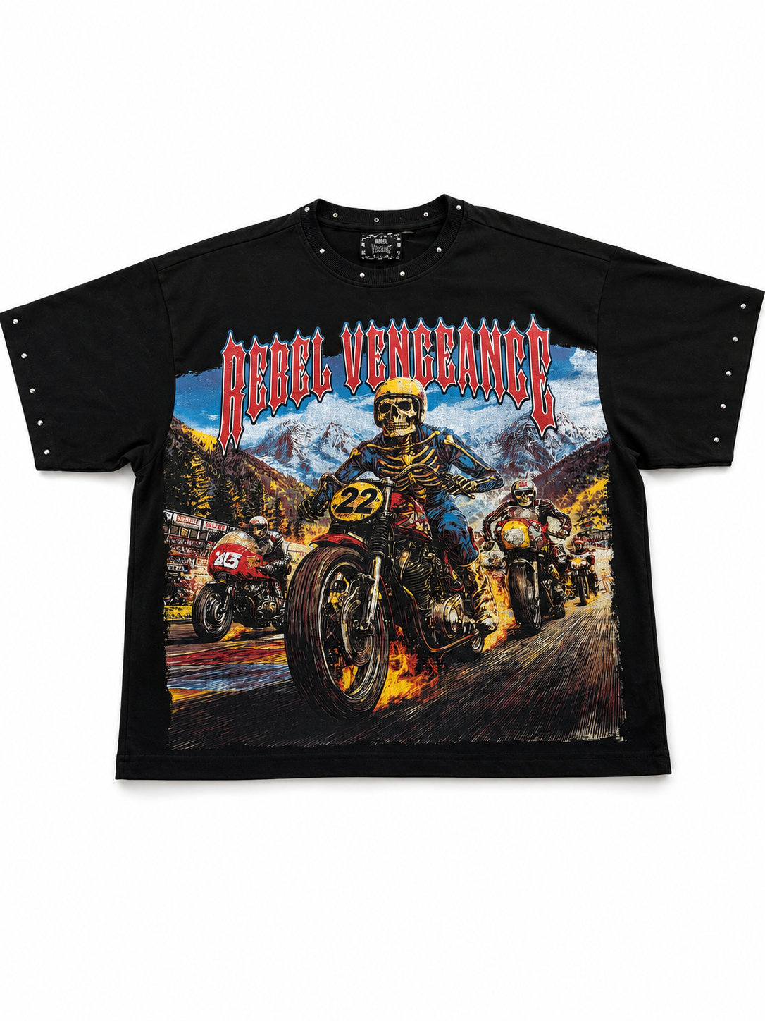 Rebel Vengeancev Skeleton Rider Graphic T-Shirt Size XL