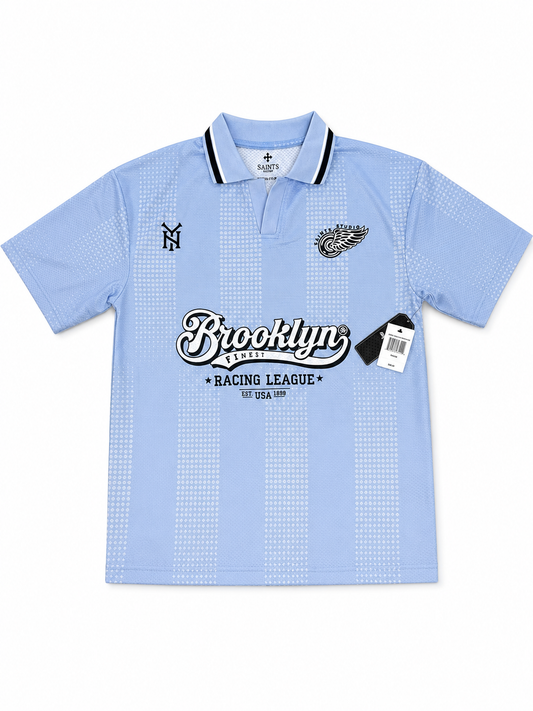 Vintage Racing Polo Shirt-Light Blue size M