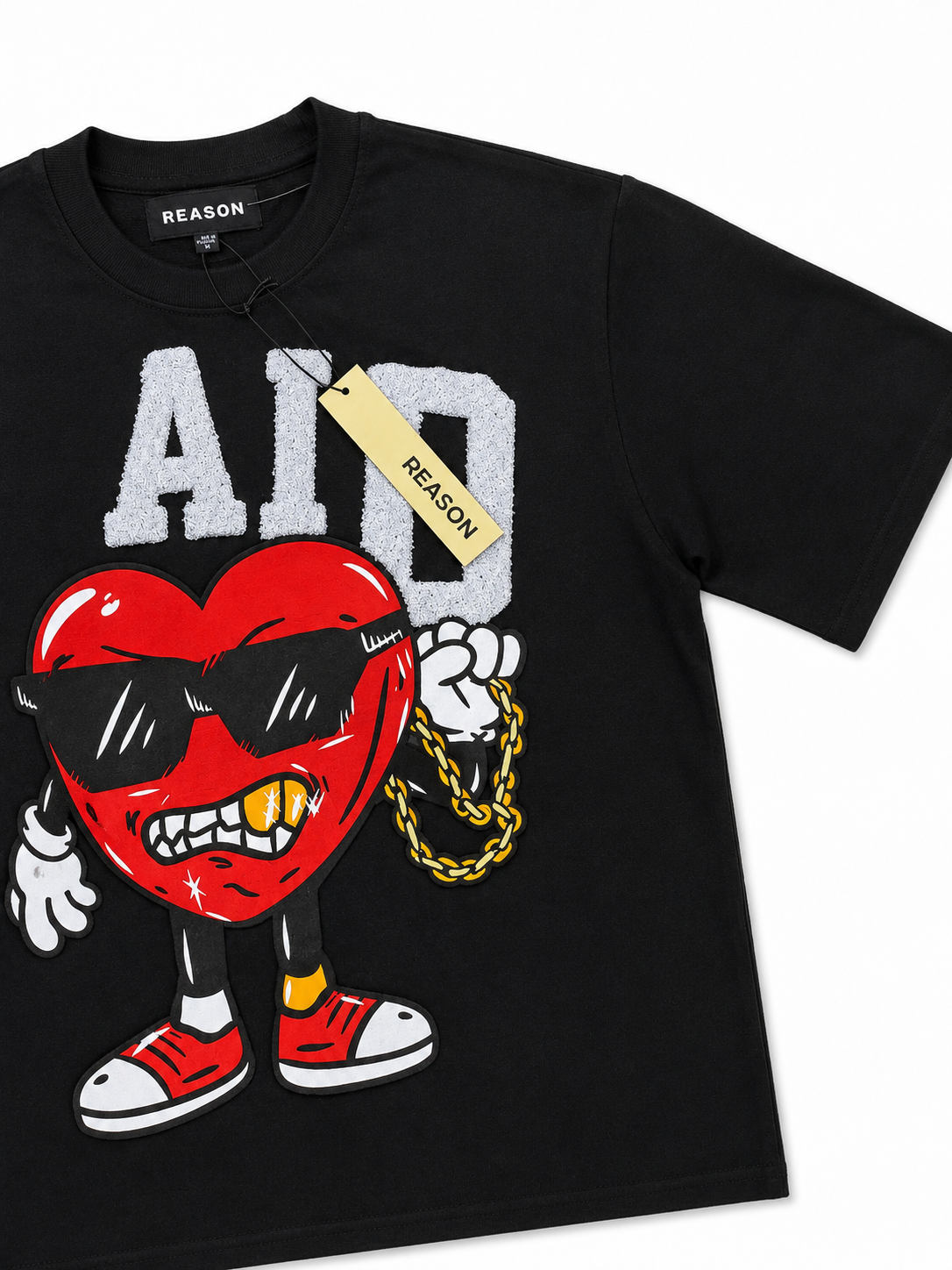 Reason Streetwear Graphic Tee-Black Size M
